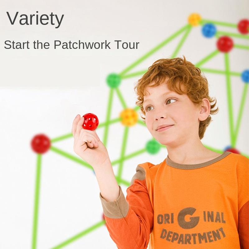 Children Creativity Fort Construction Bricks Indoor Tent Brick Set DO IT YOURSELF Learning Construction Castle Assembled Playthings Ball Games Toy