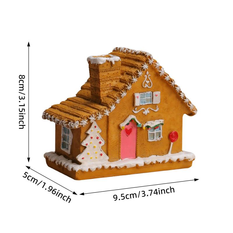 

Christmas Resin Miniature House Led Light For Holiday Tabletop Decor Style A