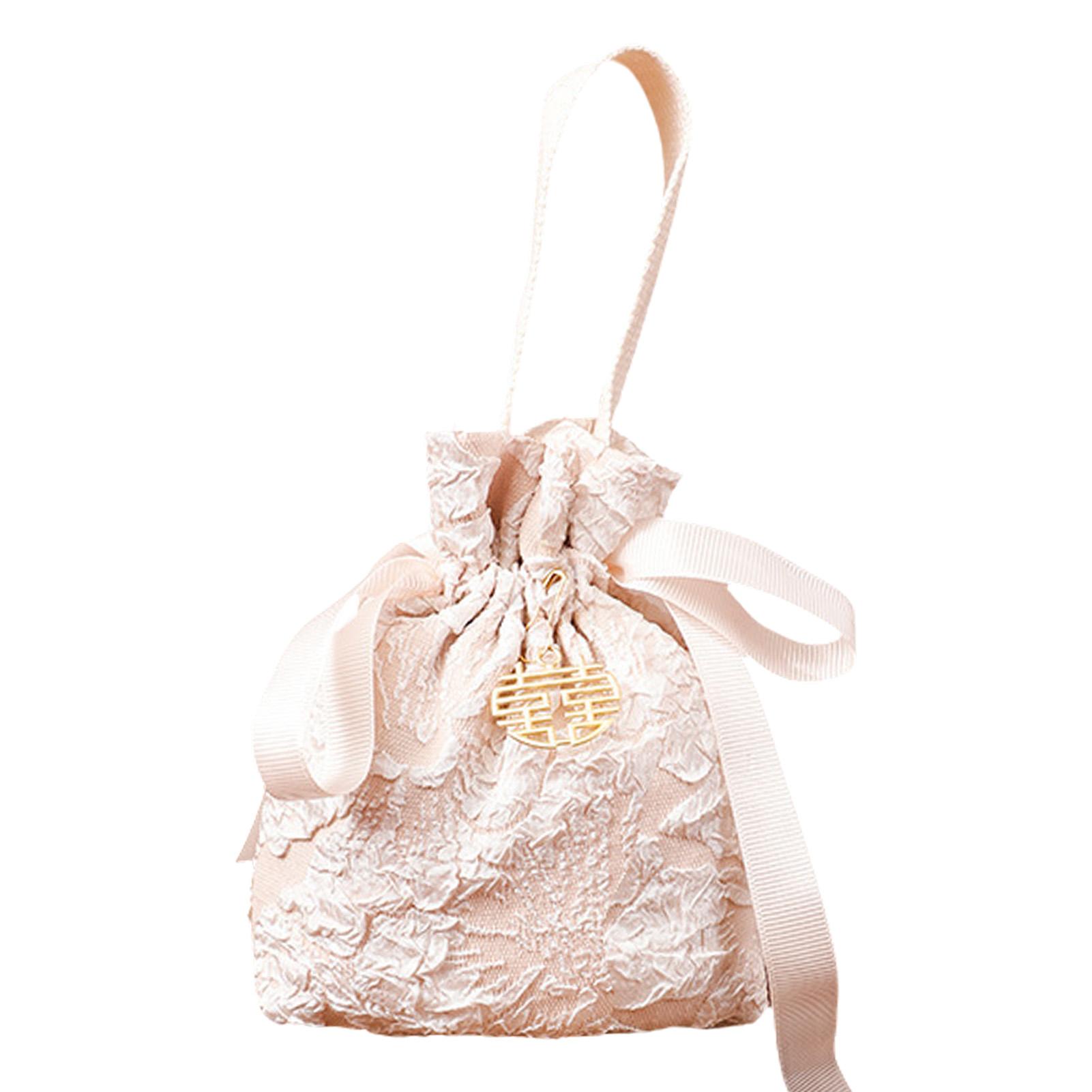 

1PC Fabric Bag Traditional Chinese Wedding Drawstring Candy Gifts Packaging Bag For Wedding Birthday Party Decor Jewelry Pouches As Shown шампанського