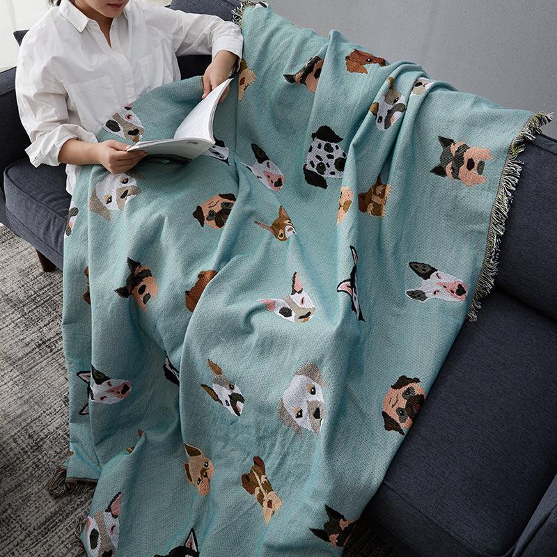 Original Cartoon Fresh Sofa Cover, Lazy Sofa Towel, Knitted Blanket, Dust Cover, Full Package Anti Cat Scratch Thread Blanket