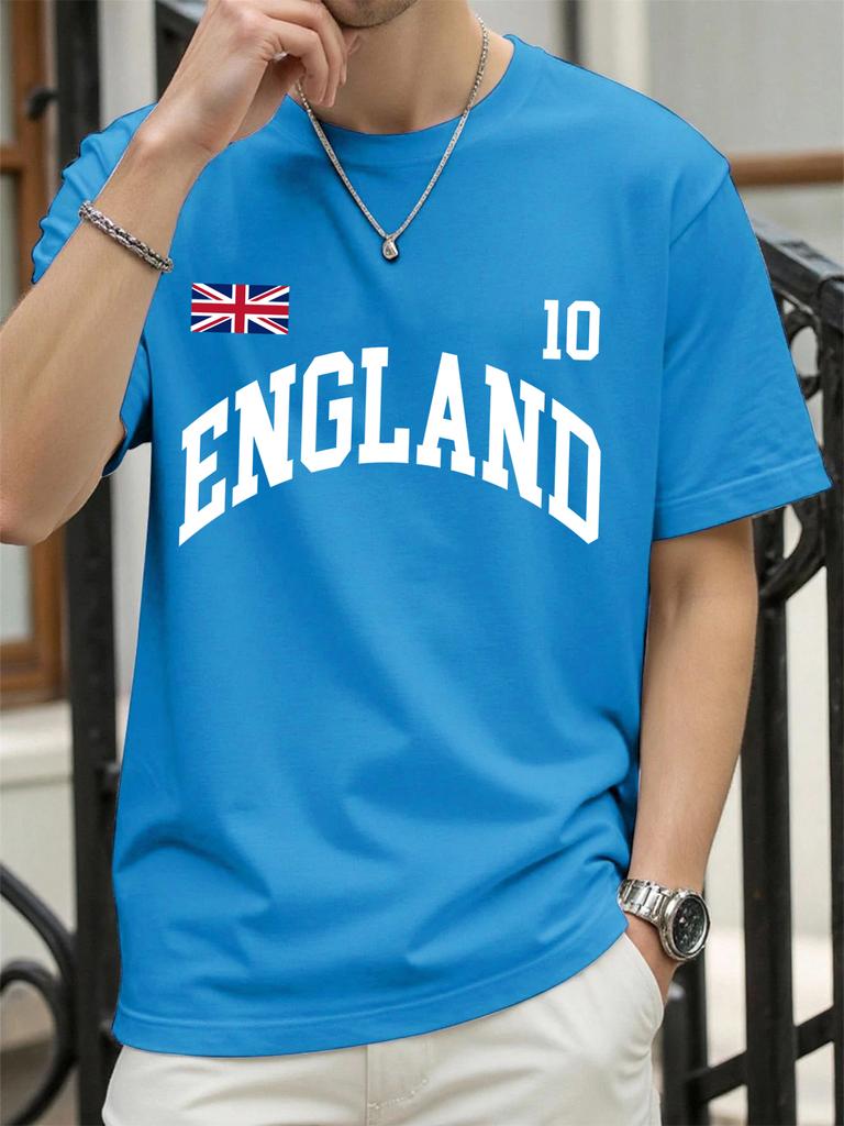 England Letter Uk Print TShirt For Men Cotton Summer T Shirts ONeck AllMatch Clothing Unisex Casual Loose Short Sleeve