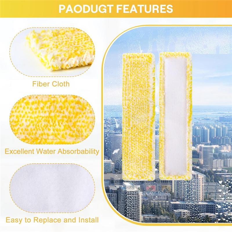 YCOC-Replacement Microfiber Mop Covers For Karcher WV1 WV2 WV3 WV5 WV7 Window Cleaning Pads- Vacuum Cleaner Accessories