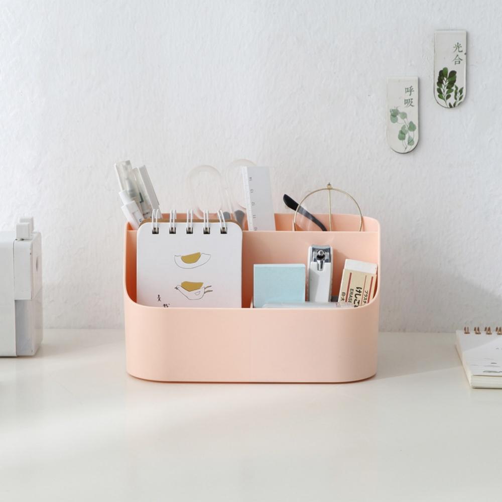 Multifunctional 5-grid Large Capacity Desktop Storage Box Partitioned Office Supplies Storage Box Cosmetics Organizer Container