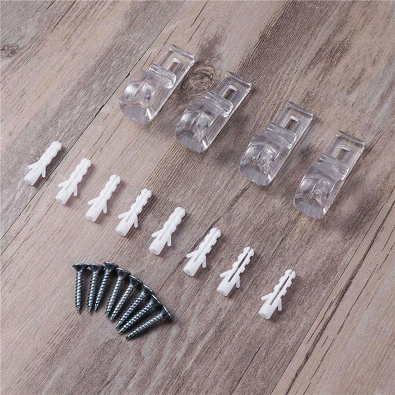 A25F-80Pcs Curtain Clear P Clips Hook,Roller Blind Clips Child Safety Chain Cord P Clip Hooks