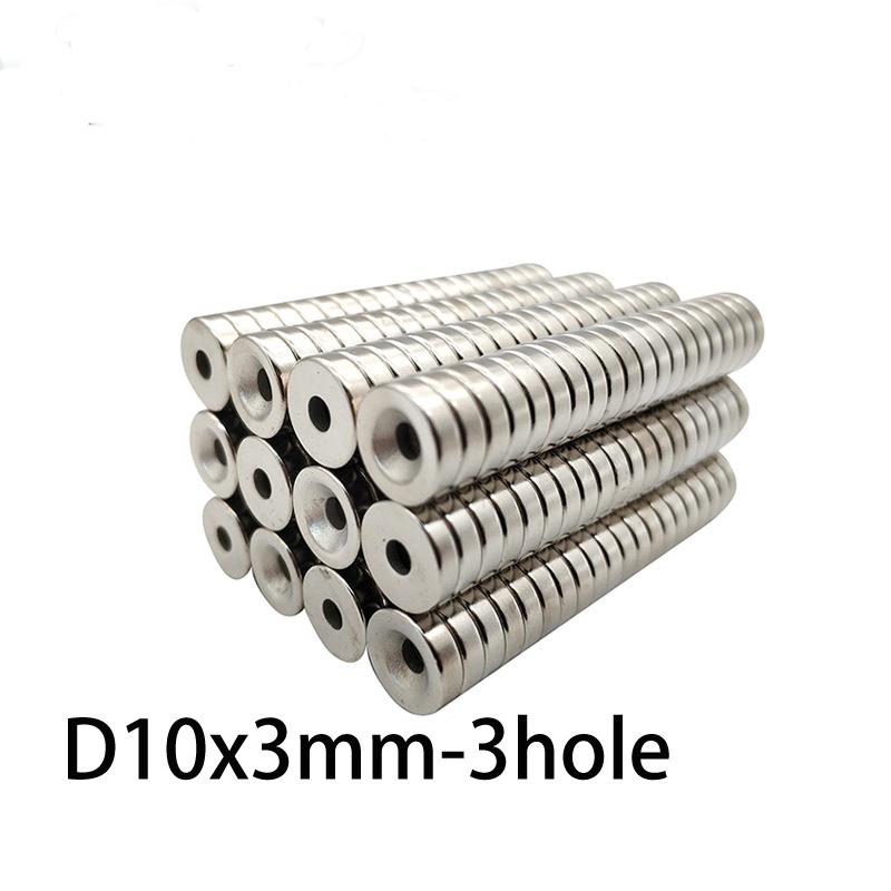 10/20/50pcs 10mm X 3mm Ring Magnets with 3mm Hole - Countersunk for Screw Mounting, Signs, Nameplates, Sensors & DIY Projects