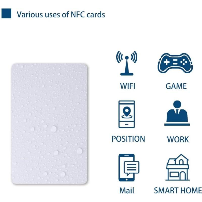 NTAG215 Waterproof PVC NFC Tags - Blank 13.56MHz Cards, 504 Bytes TagMo Compatible