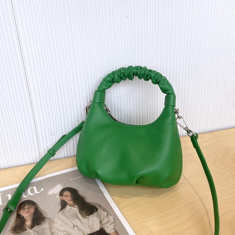 

Leather bag new trendy cloud bag shoulder crossbody first layer cowhide handbag women s bag batch 20*7*15cm grass зелений колір