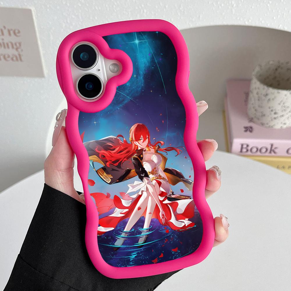 HSR Himeko Wavy Edge TPU Mobile Phone Case for iPhone 17 16 15 14 13 12 11 Air Pro Max Plus Colorful Cover