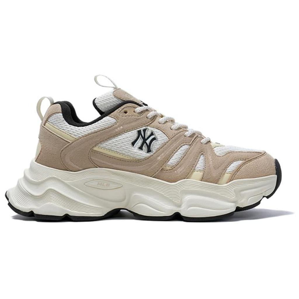 MLB New York Yankees Fabric Synthetic Leather Retro Trendy Fashion Couple Casual Wave Breathable Increased Height Low Top Dad Shoes 3ASHCC15N-50BRS