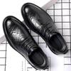Men's Black Leather Brogue Shoes - Formal Casual Wedding and Business Suit Style.