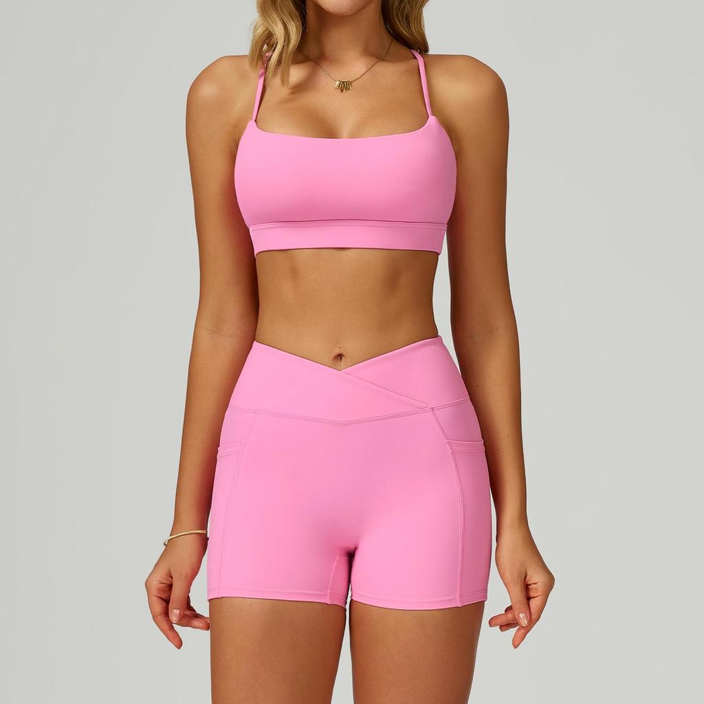 Women's Nude Feeling Yoga Set: High-Waist, Hollow-Back, Tummy Wrap, Tight-Fit for Running and Fitness