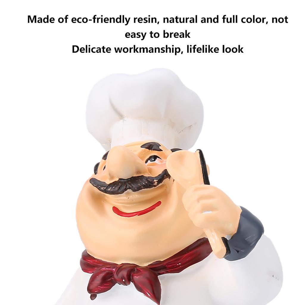 American Vintage Country Happy Chef Resin Figurine Home Restaurant Cafe Tablet Decor (71110‑04)