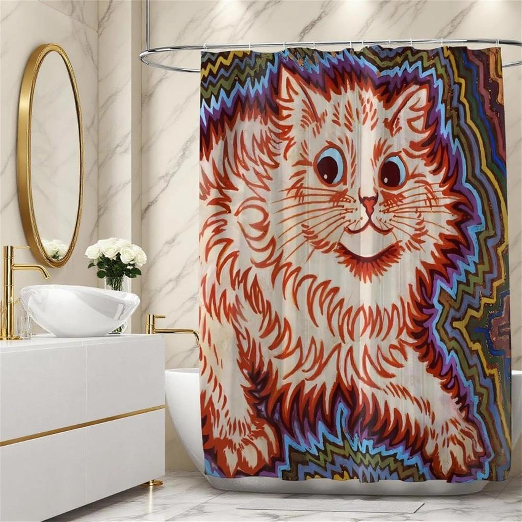 Funny Dogs Playing Poker Shower Curtain,Vintage Dog Art Waterproof Polyester Fabric Bath Curtain,Humorous Bathroom Decor for