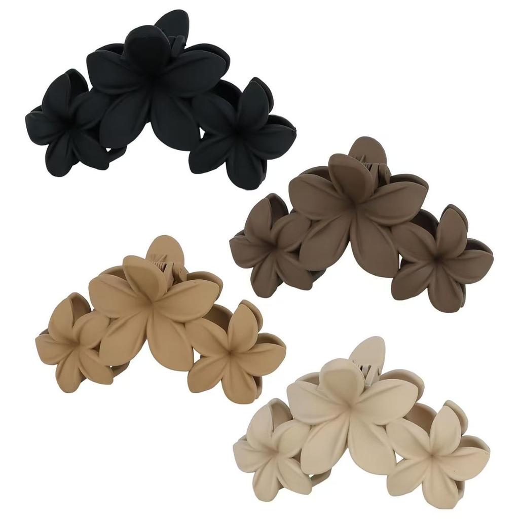 4PCS Flower Hair Clip Female Vintage Temperament Versatile Plate Hair Clip Headdress Frosted Shark Clip Grab Clip Hair Accessori