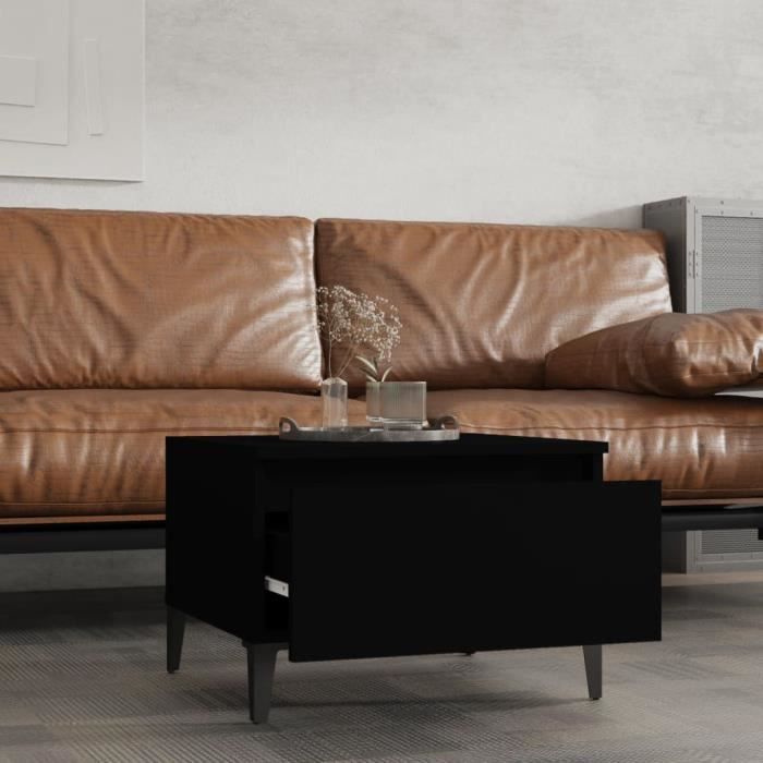 819519 vidaXL Tables d'appoint 2 pcs Noir 50x46x35 cm Bois d'ingénierie