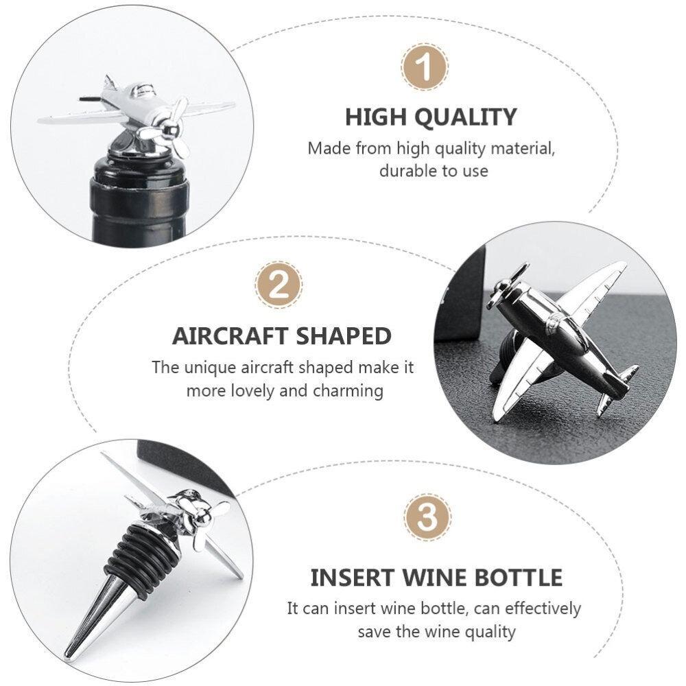 Airplane Shaped Beer Bottle Saver Metal Vacumm Sealer Creative Wine Corks  Bars