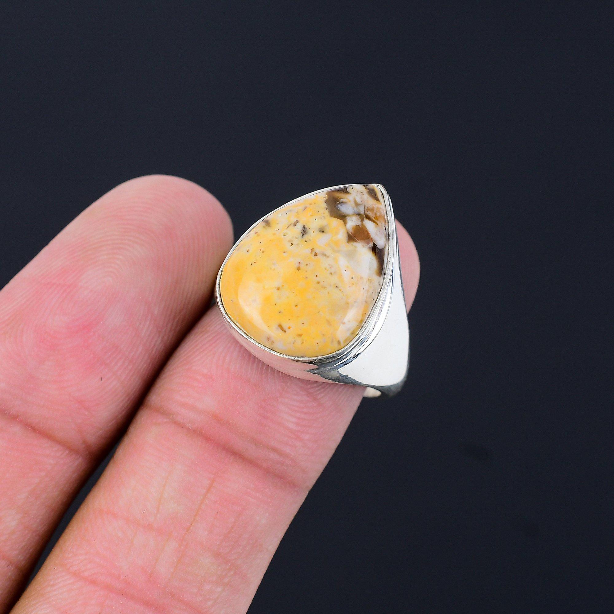 

Natural Mookaite Gemstone Statement Ring Size 9 925 Sterling Silver Jewelry 9