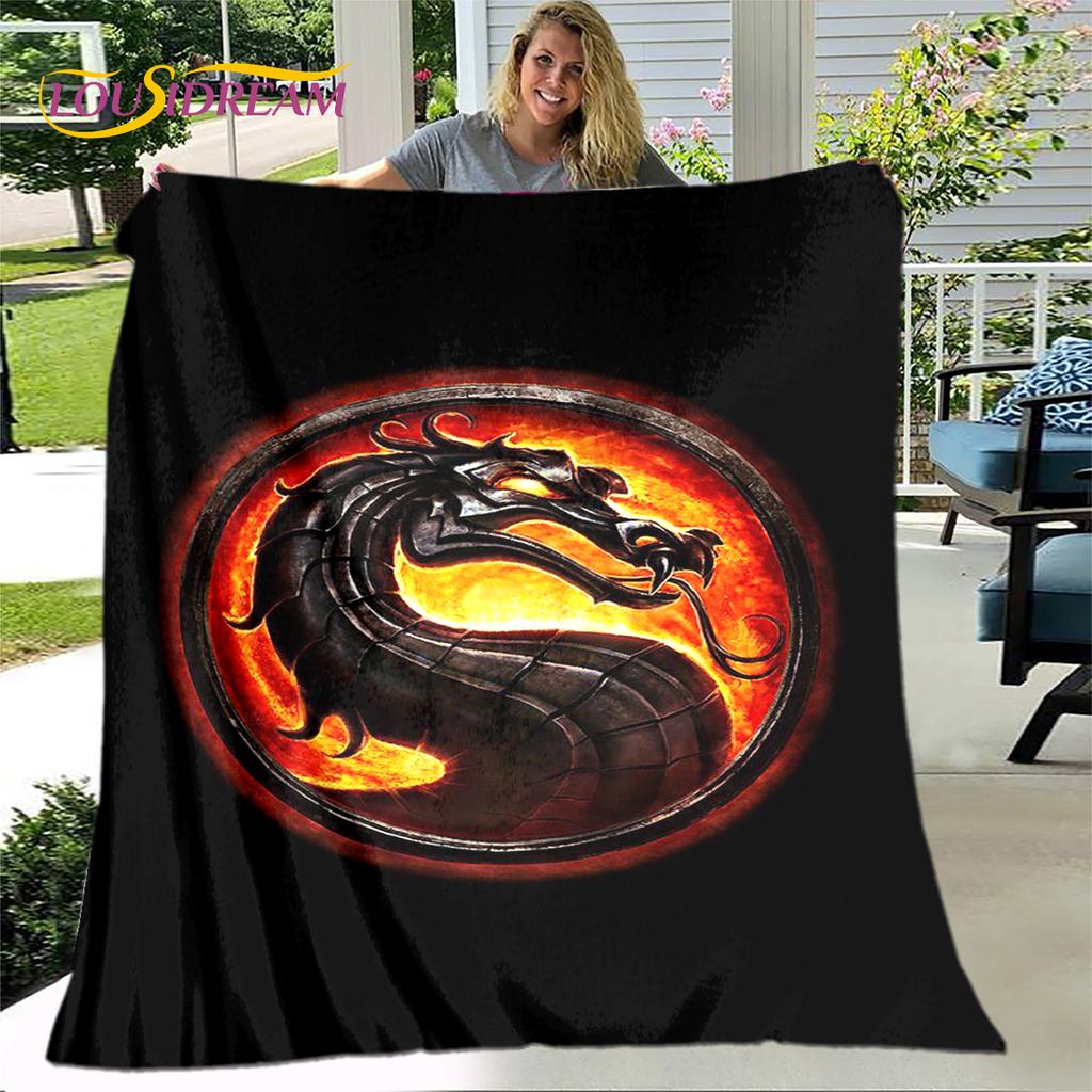 New Cartoon Mortal Kombat Blanket,Flannel Blanket Throw Blanket,Soft Warm Blanket for Living Room Bedroom Beds Sofa Decor Gift