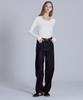 BASIC HOUSE Women'S Square Neck Long Sleeve Sweater Ivory Lykt7204