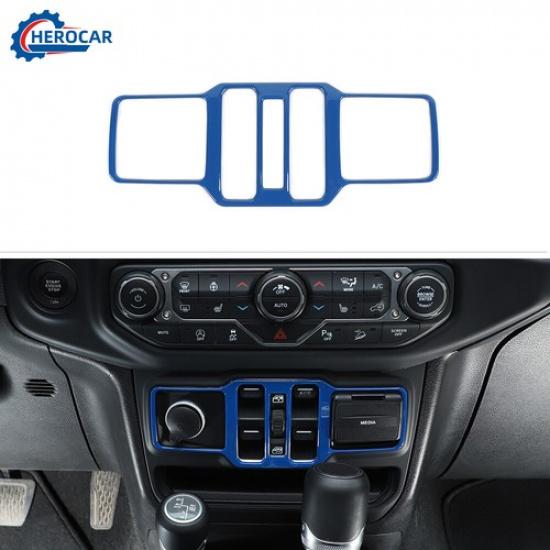 

Car Window Control Switch Button Cover Trim for Jeep Wrangler JL JT 2018+Blue