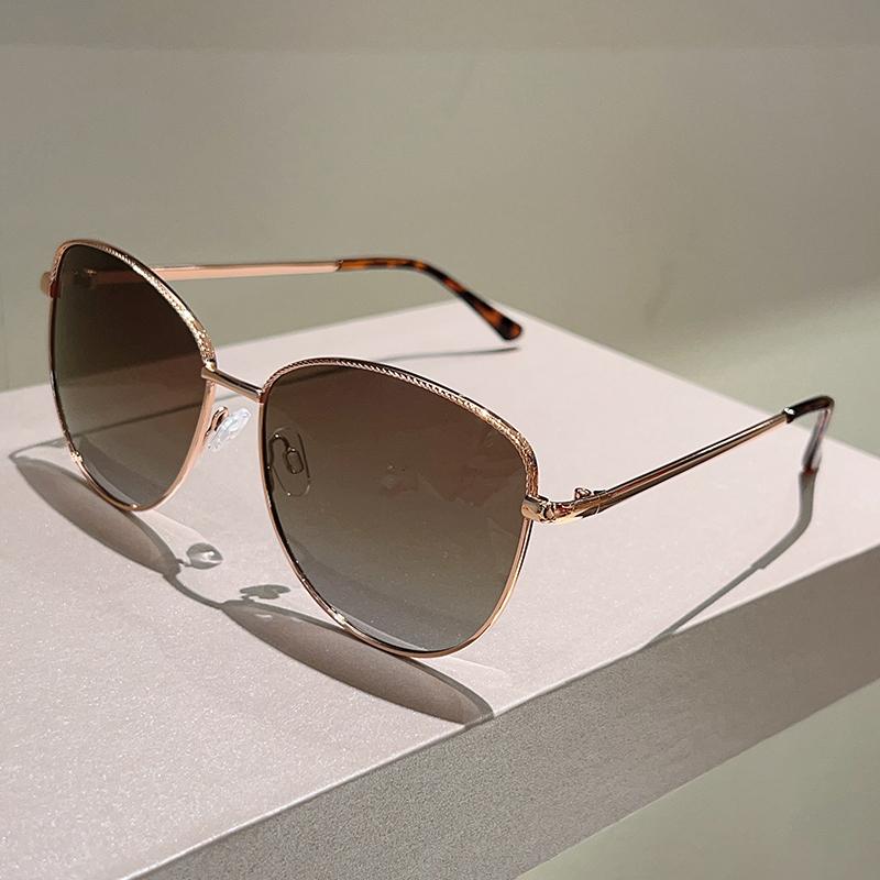 Vintage Oversized Sunglasses Women  New Cat Eye Gradient Decor Shades Trendy Brand Design Outdoor Casual Sun Glasses