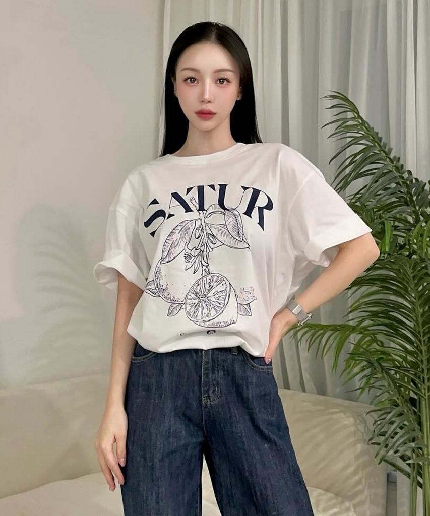 Seteo Capri Citron Drawing Summer Graphic Short Sleeve T-Shirt Resort Ivory