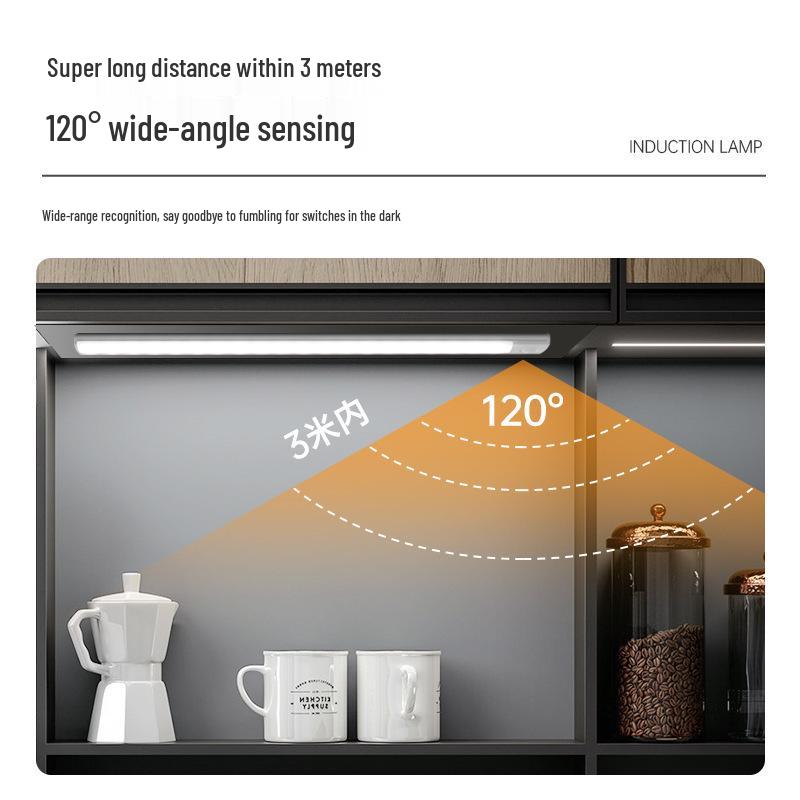 Ultra-thin Rechargeable Wireless LED Light Strip with Motion Sensor for Cabinets and Wardrobes