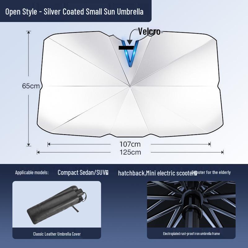 Retractable Car Sunshade Umbrella: UV Protection & Heat Insulation for Windshield