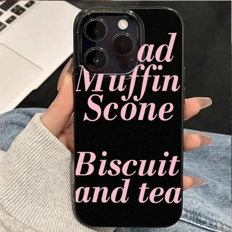 

Simple Pink English Pattern Black Phone Case For iPhone 17 Air 16 15 Pro Max 14 13 12 11 Pro 7 8 Plus X XS Shockproof Soft Cover For iPhone X XS