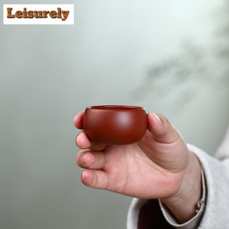 2 ks/sada Yixing Raw Ore Purple Clay šálek na čaj Meditační šálek Boutique Ručně vyráběná čajová mísa Master Čajový šálek Čínská čajová sada Zisha 50ml
