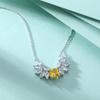 S925 silver natural stone angel wing necklace female niche high-end yellow zircon gemstone pendant sterling silver collarbone chain