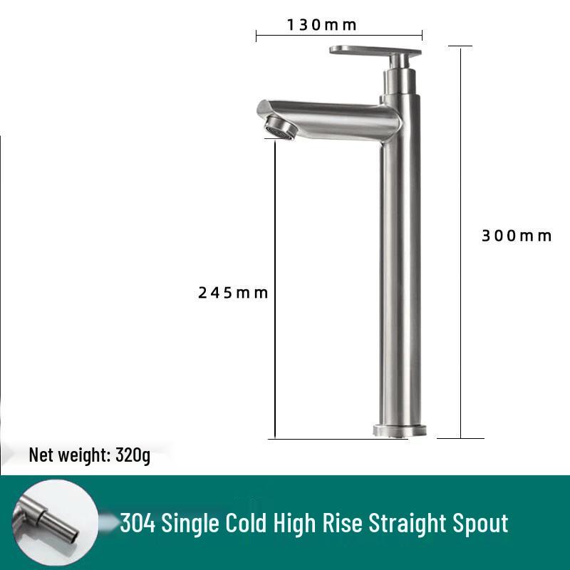 Stainless Steel Single Cold Basin Faucet