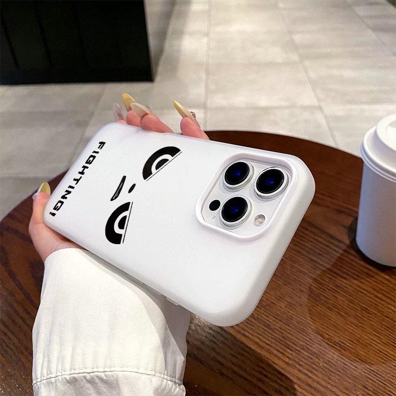 Patterned Matte Frosted Skin Feel Casing PC+TPU 2in1 Angry Face Fighting Printed Protective Cover Soft Back Case