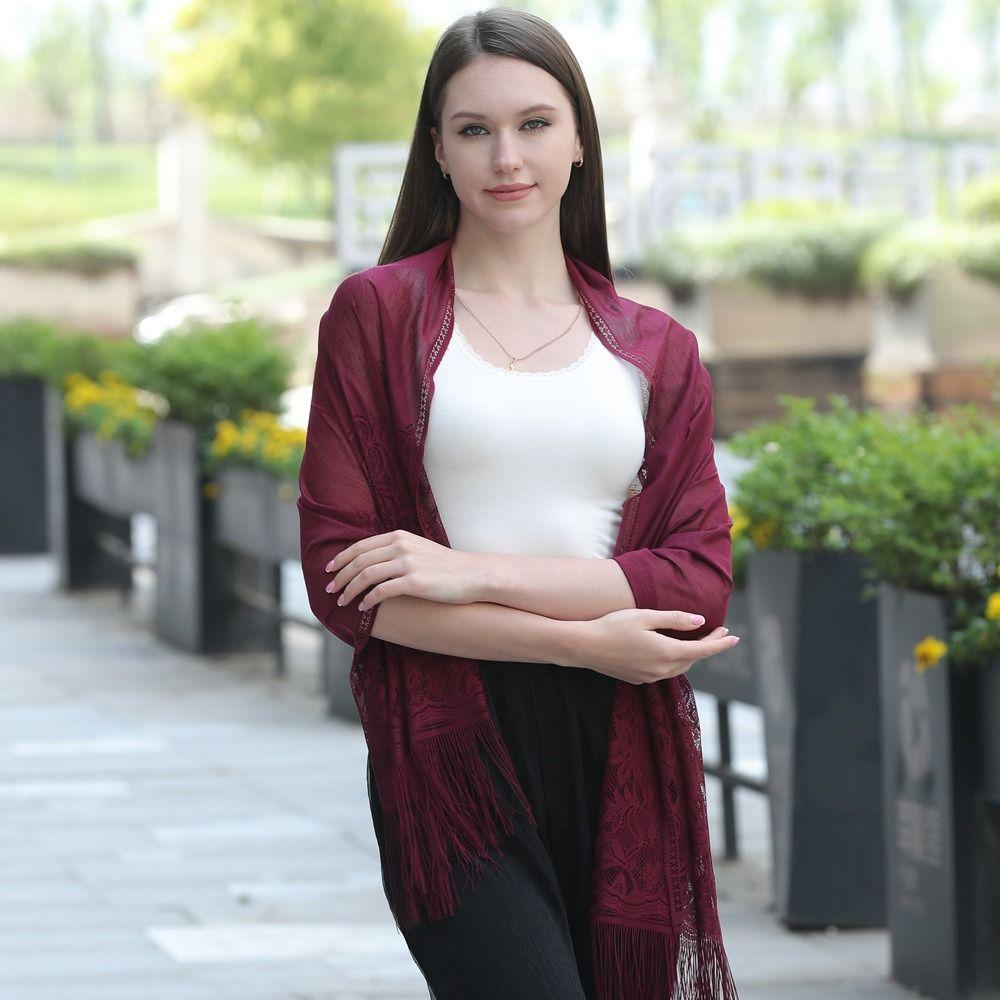 Wraps For Female Hair Scarves Neckerchief Dress Shawl Beach Yarn Bride Shawl Lace Scarf Women Scarf