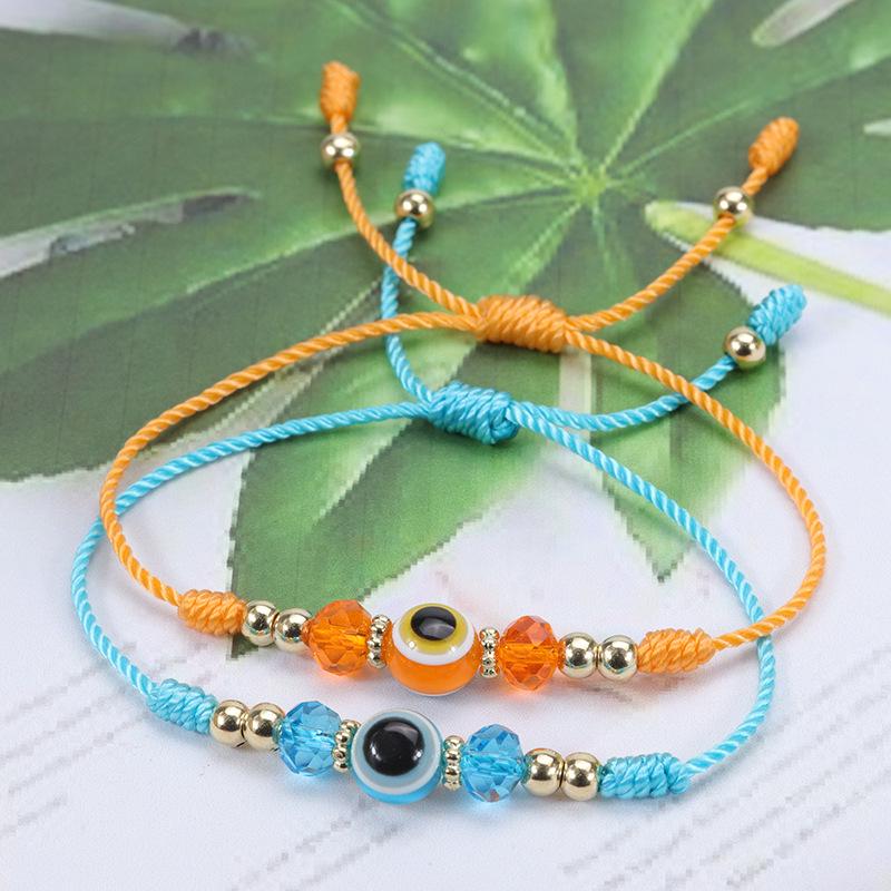 Evil Eye Crystal Beaded Adjustable Bracelet for Boys & Girls