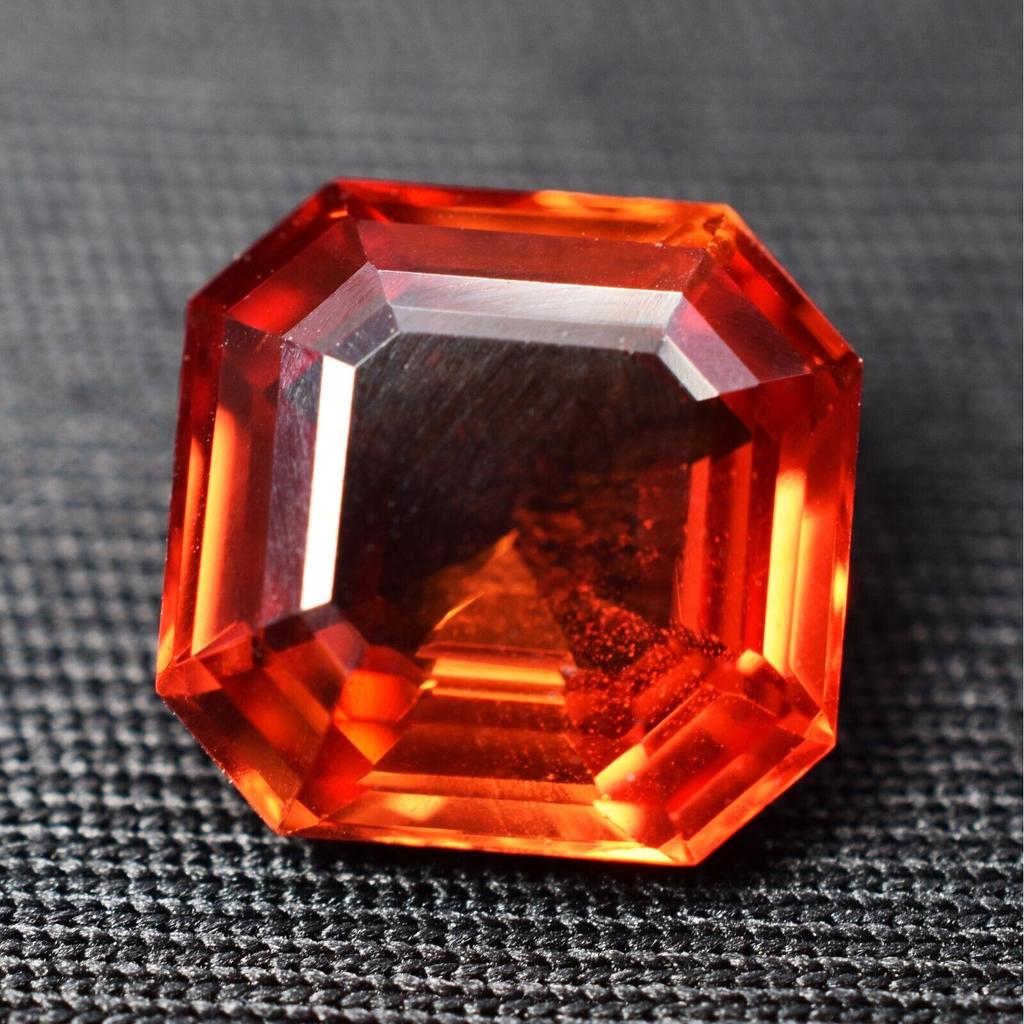 CERTIFIED Natural ORANGE Sapphire 6.20 Ct Mind Blowing SQUARE CUT Gemstones S-1841