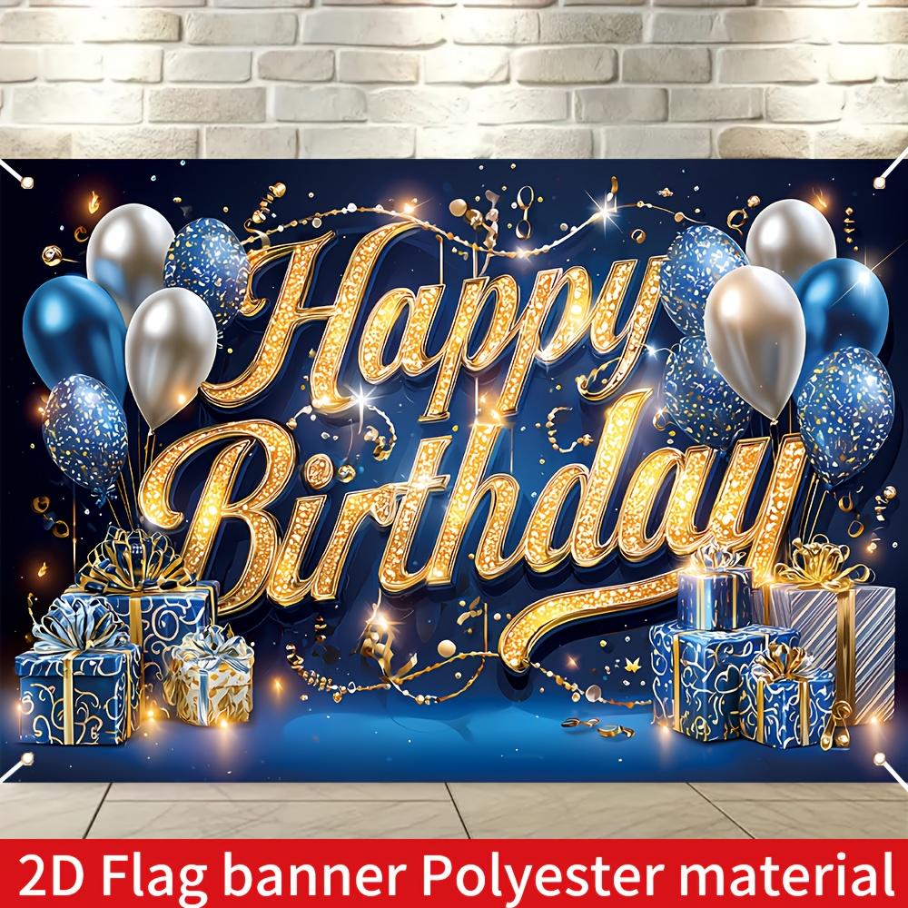 2D, 1-piece Birthday Celebration Decoration for Party, Blue Birthday Theme, Suitable for Indoor and Outdoor Celebration Events