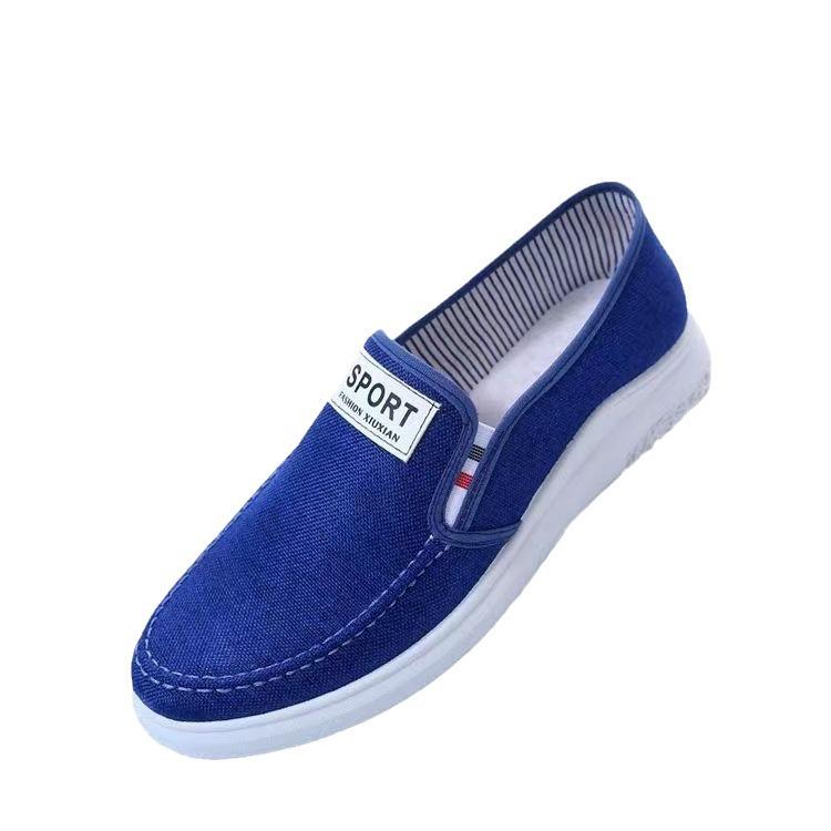 Driving Men's Cloth Shoes, New Denim Canvas Shoes, Lazy One-pedal Shoes, Light, Breathable, Non-slip and Wear-resistant Student Shoes