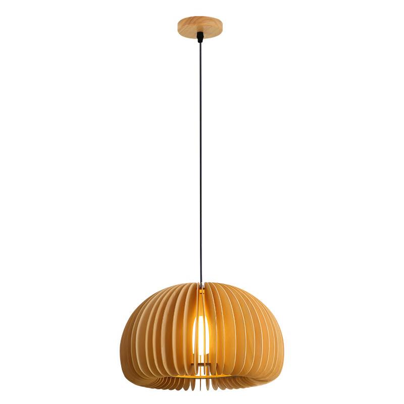 60cm Vintage Pumpkin Pendant Lamp with 3-Color Dimming and Adjustable Arm