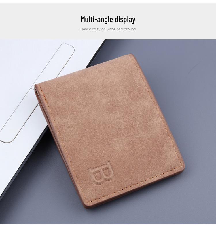 Men’s Frosted Retro Multifunctional Dollar Wallet with Extra Card Slots