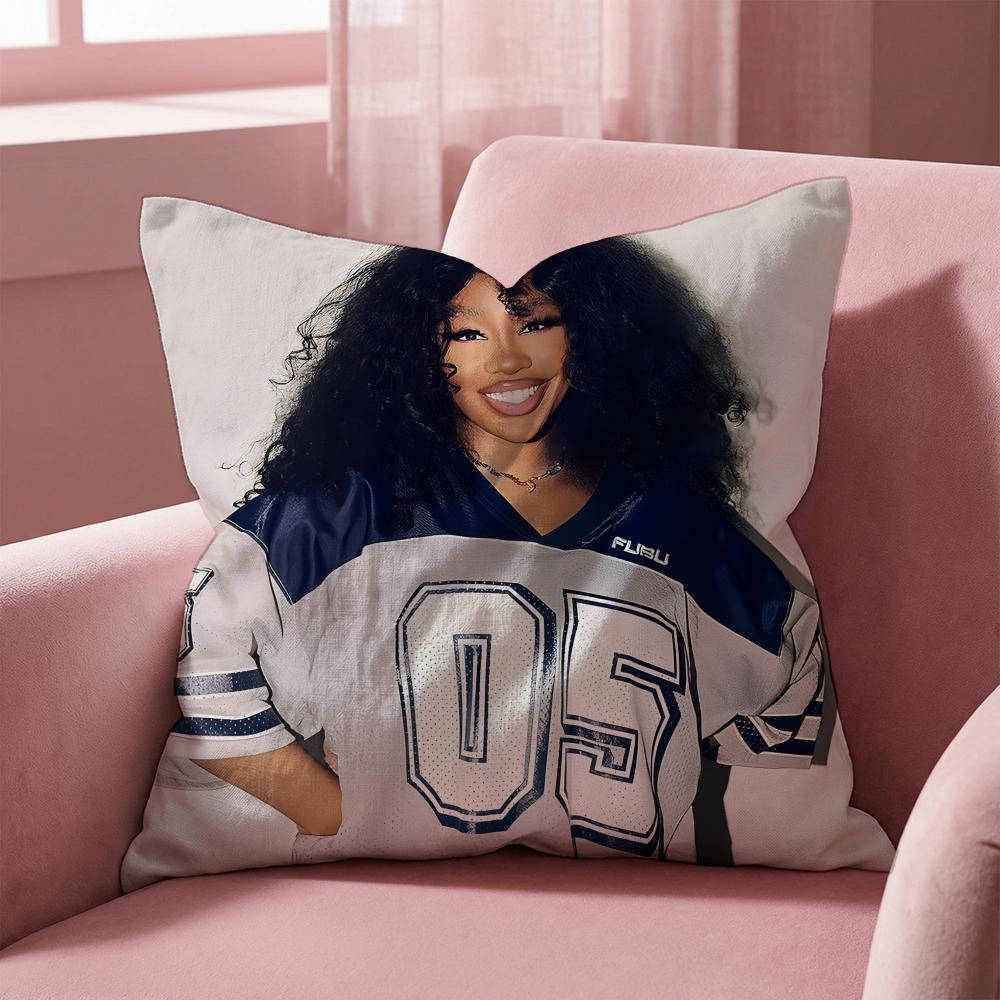 SZA Cushion Cover Multi-Scene Pillow Cover for Home & Car - Reversible, Soft & Durable for Daily Use