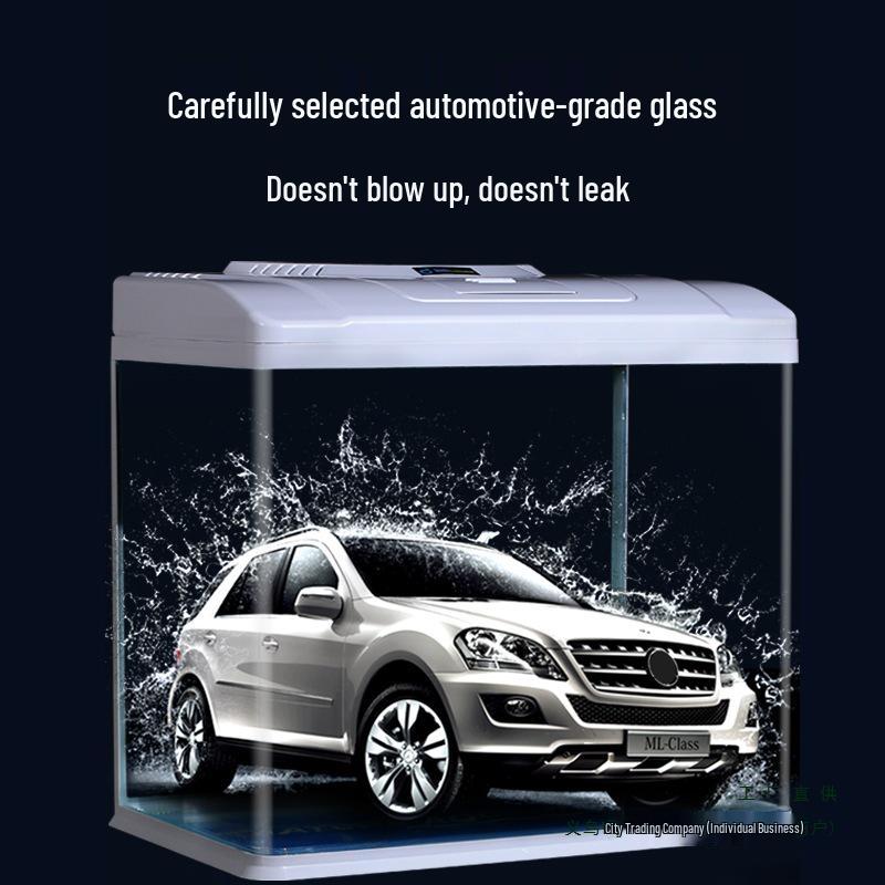 Acvariu dreptunghiular de birou 2024 - Ecologic, Schimb ușor de apă, Perfect pentru living și peștișori aurii mici