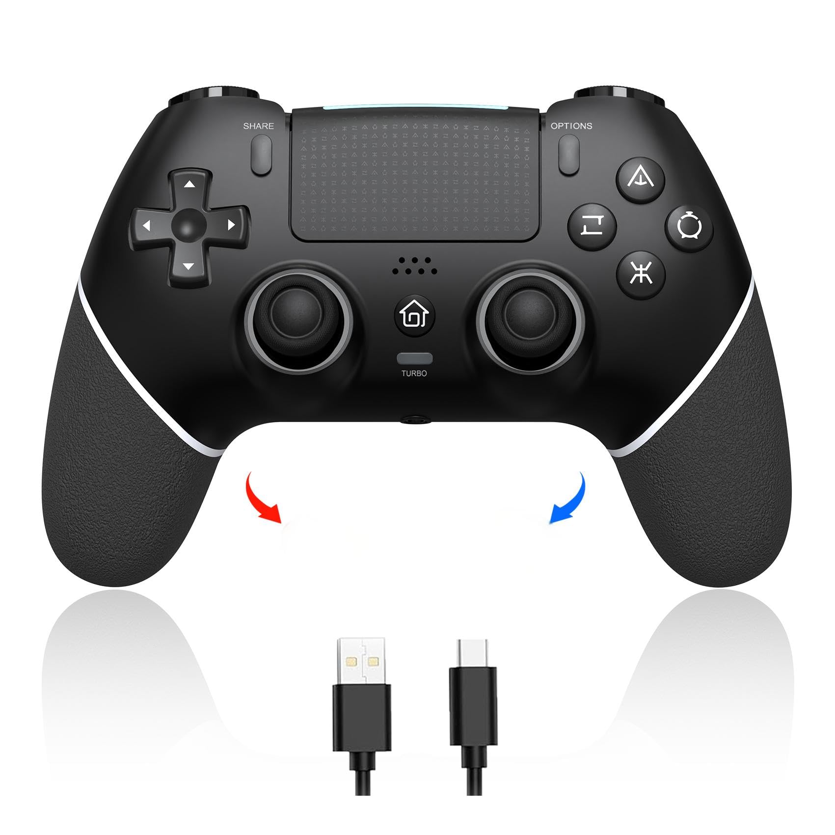 

Sungale PS4 Controller 2025 Upgraded with Back Bluetooth Macro 1000mAh Compatible with Headphone Hole PC 16 Hours of Continuous Japanese Instruction
