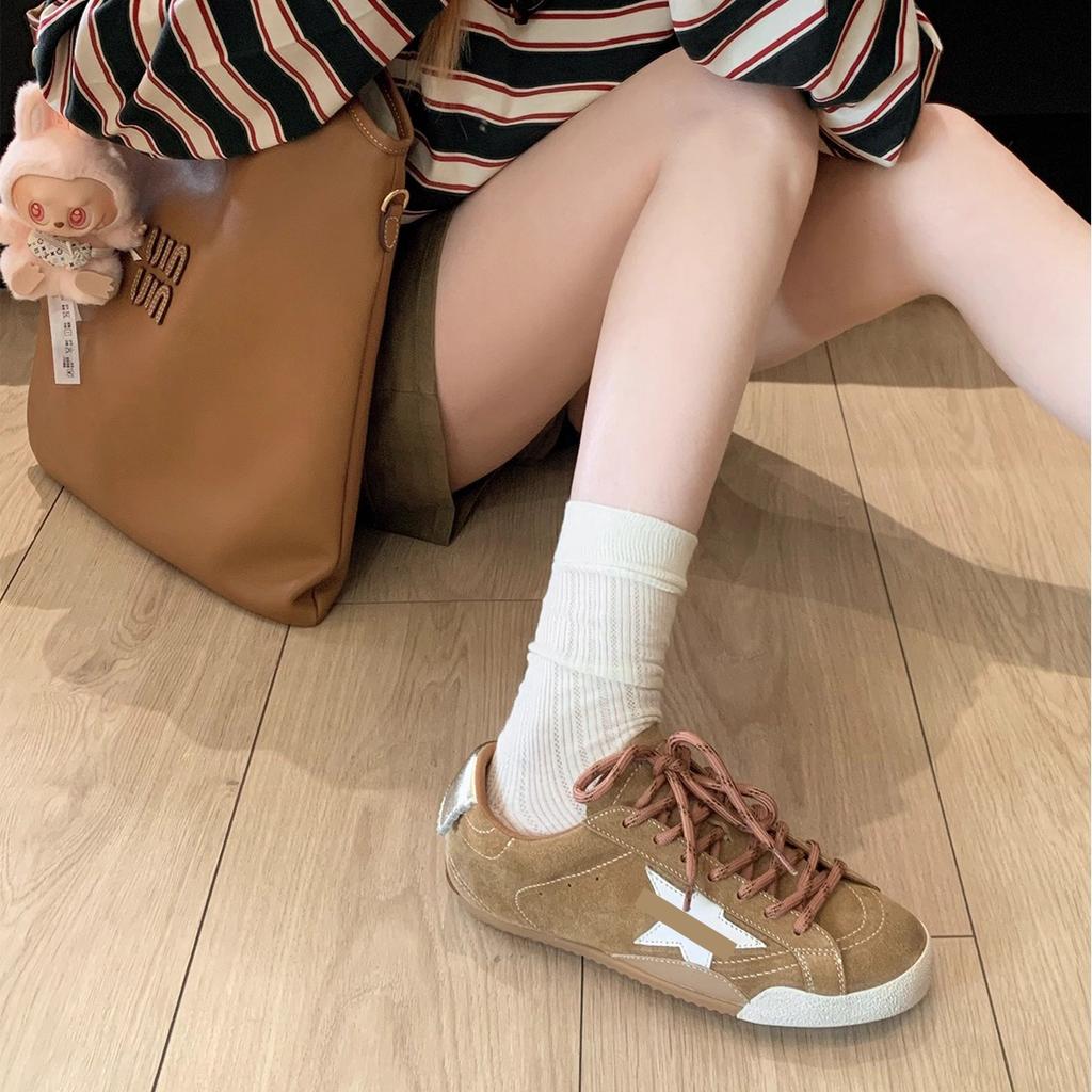 Gg Home Old Retro Star Small Dirty Shoes Women's Board Shoes New Versatile Casual Color Matching Straps Thin Sole Forrest Gump Shoes Women