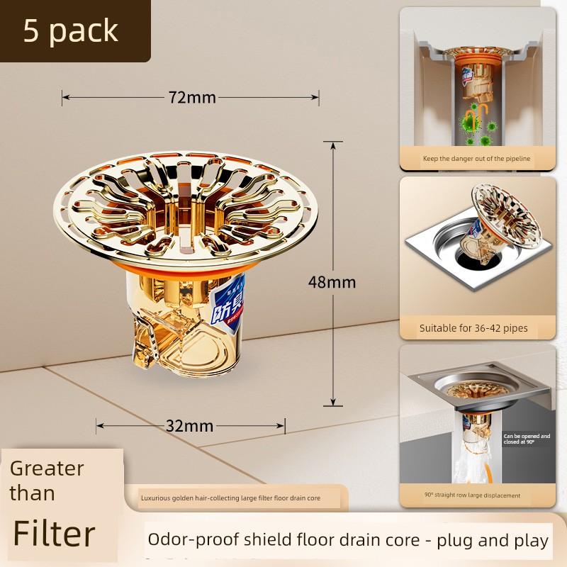 Floor Drain Deodorizer for Bathroom Sewer, Anti-Odor and Insect-Proof Silicone Cover Core, Universal