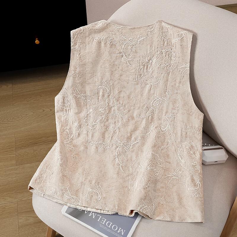 Women's Elegant Linen Lace Vest