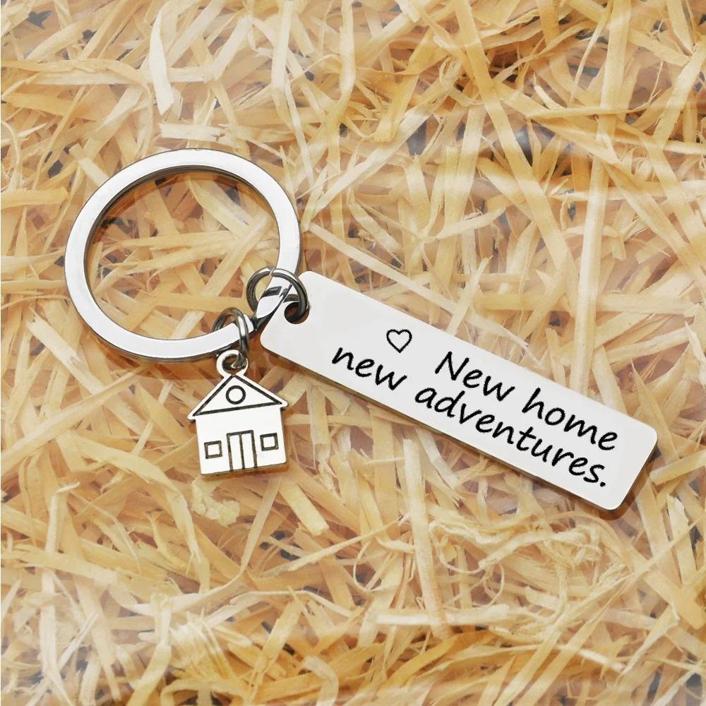 Stainless Steel Key Chain Housewarming Key Ring Exquisite Keychain Metal Keyring Fashion Decoration Gift
