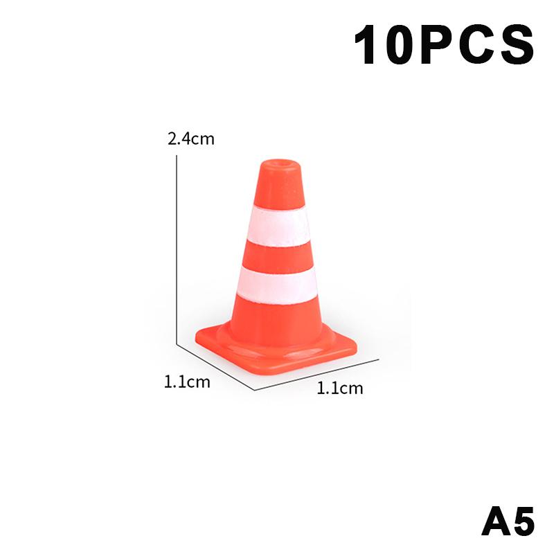 10Pcs Mini Traffic Cones Abs Plastic Road Cone Model For Scene Layout, Pretend Play And Photography Props