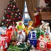 Reusable Christmas Candy Gift Bags Santa Drawstring Pouch Holiday Party Favor Supplies for Kids Xmas Tree Ornaments Decoration