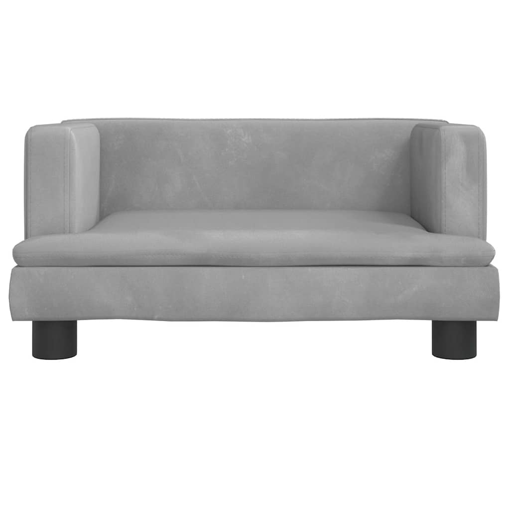 Children S Sofa Light Grey 60 X 40 X 30 Cm Velvet